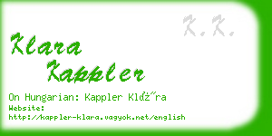 klara kappler business card
